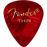 FENDER - THIN CELLULOID PICKS - RED MOTO - 12 PICKS PACK